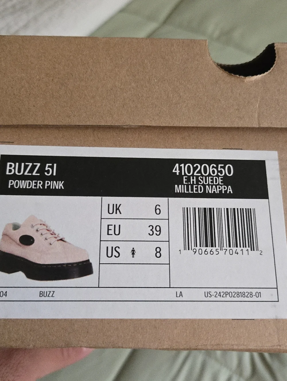 Dr. Martens Airwair Women Size 8 Platform Buzz 51 Powder Pink Suede 042026 - Picture 9 of 9